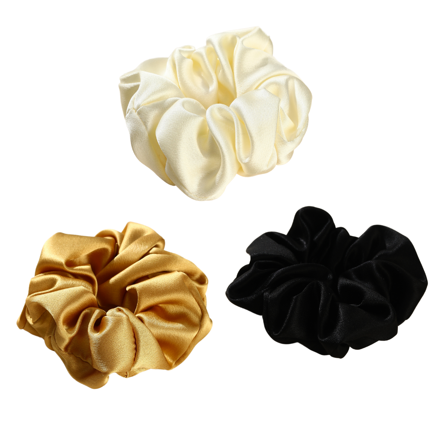 Roserel Mulberry Champagne Glow Scrunchie Pack of 3