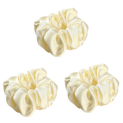 Roserel Mulberry Cream Champagne Scrunchie Pack of 3