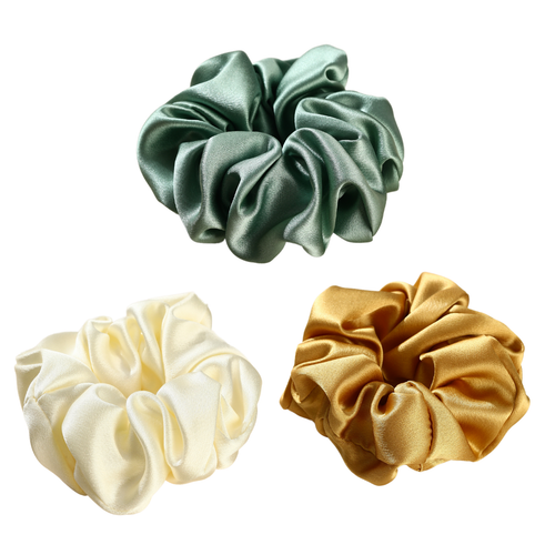 Roserel Mulberry Emerald Glow Scrunchie Pack of 3