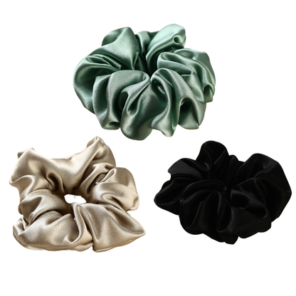 Roserel Mulberry Emerald Shine Scrunchie Pack of 3