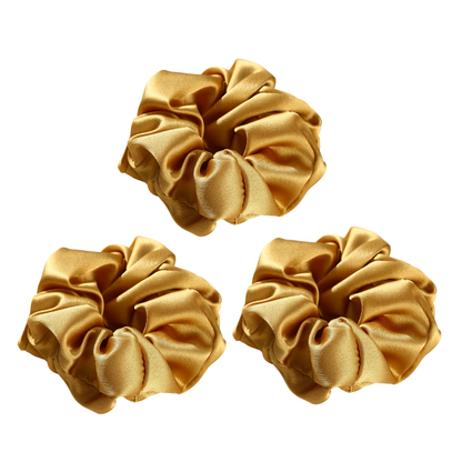 Roserel Mulberry Gold Royal Scrunchie Pack of 3