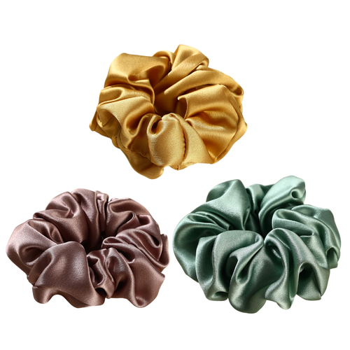 Roserel Mulberry Gold Mix Royal Scrunchie Pack of 3