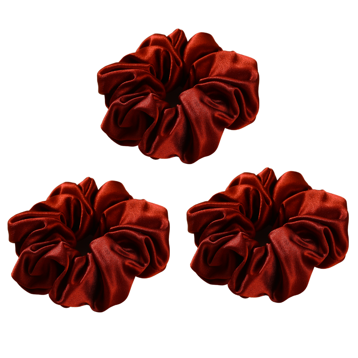 Roserel Mulberry Red Ruby Scrunchie Pack of 3