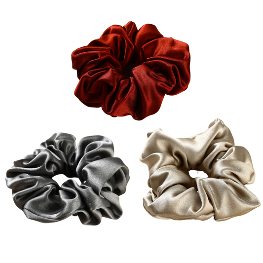 Roserel Mulberry Ruby Night Scrunchie Pack of 3