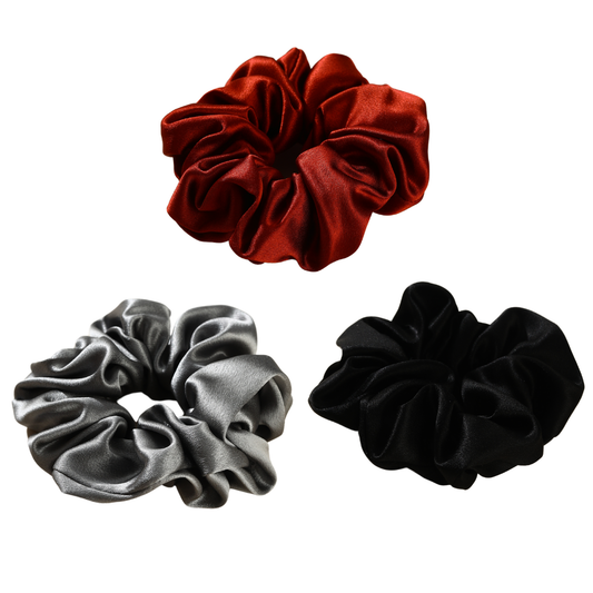 Roserel Mulberry Ruby Shine Scrunchie Pack of 3