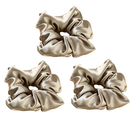 Roserel Mulberry Silver Platinum Scrunchie Pack of 3