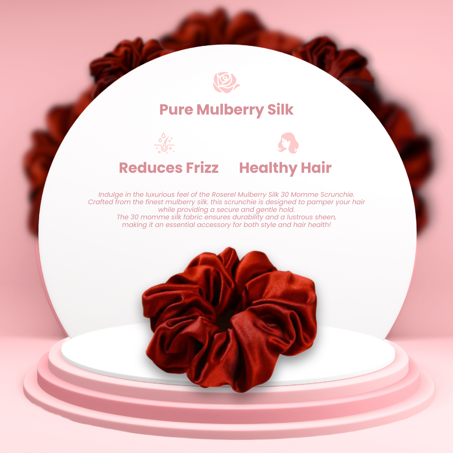 Roserel Mulberry Sunset Glow Scrunchie Pack of 3