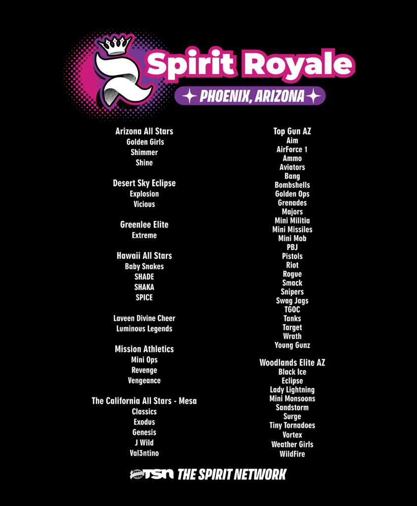 TSN - Phoenix 2026 SPIRIT ROYALE - Event TEE